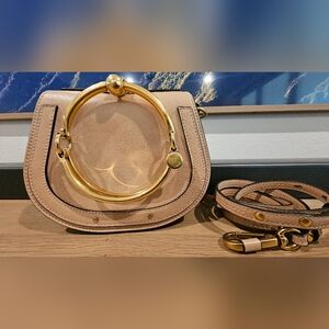 Chloé Calfskin Suede Small Nile Bracelet Bag